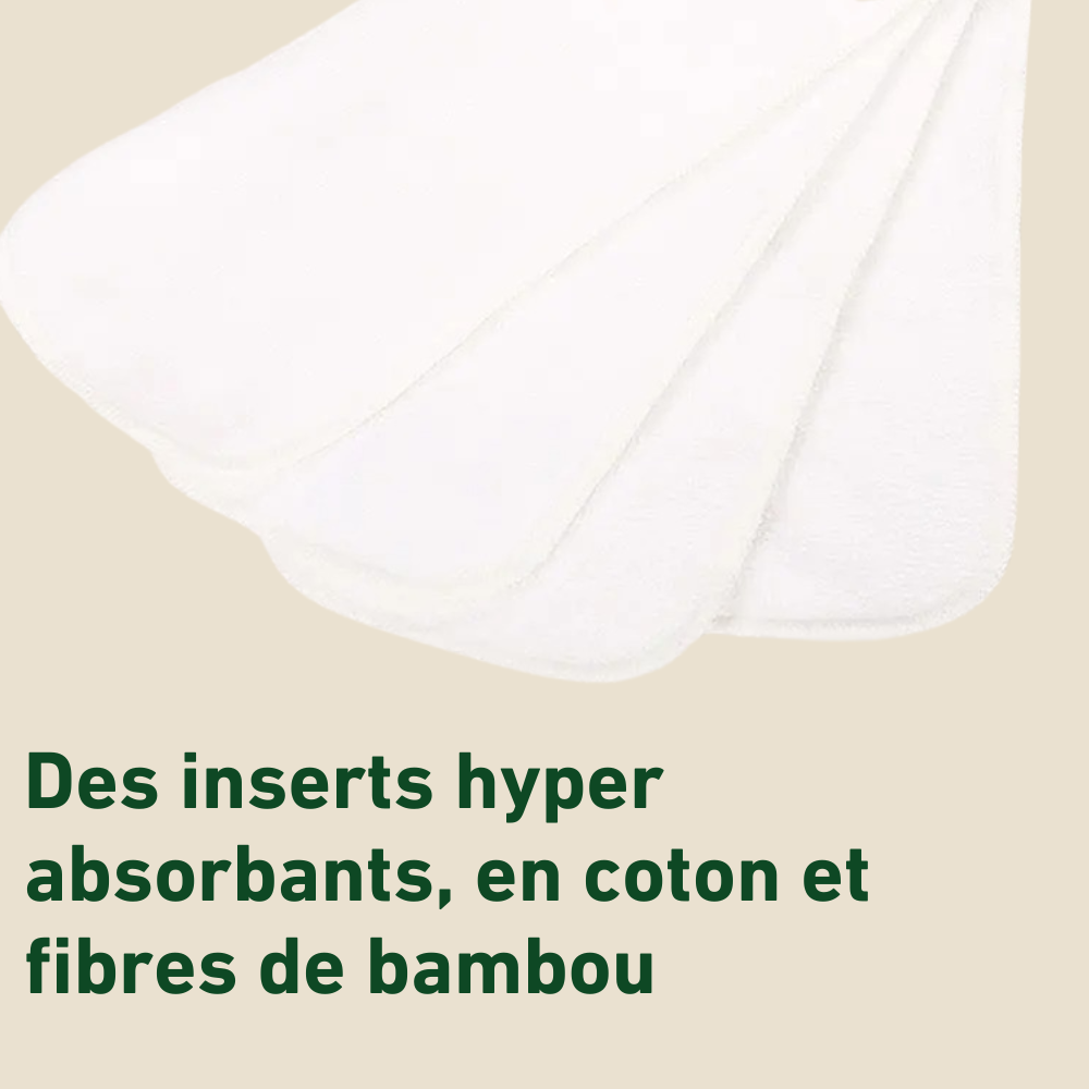 Pack d'inserts en coton et fibres de bambou